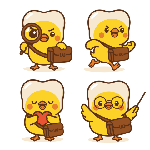 「わだぴよ」デザインパターン4種